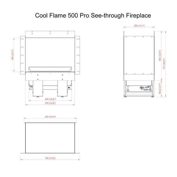 Vstavaný ostrovný krb Cool Flame 500