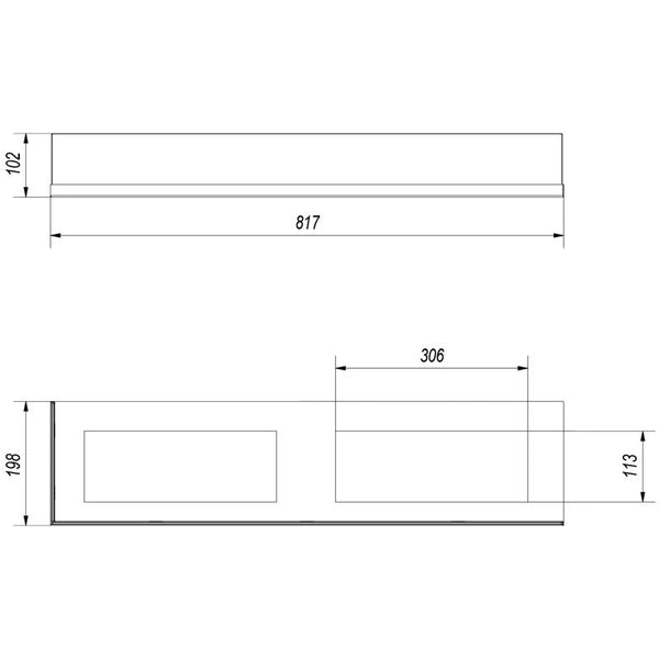 Sklo pre rohový bio krb – 90 cm vľavo