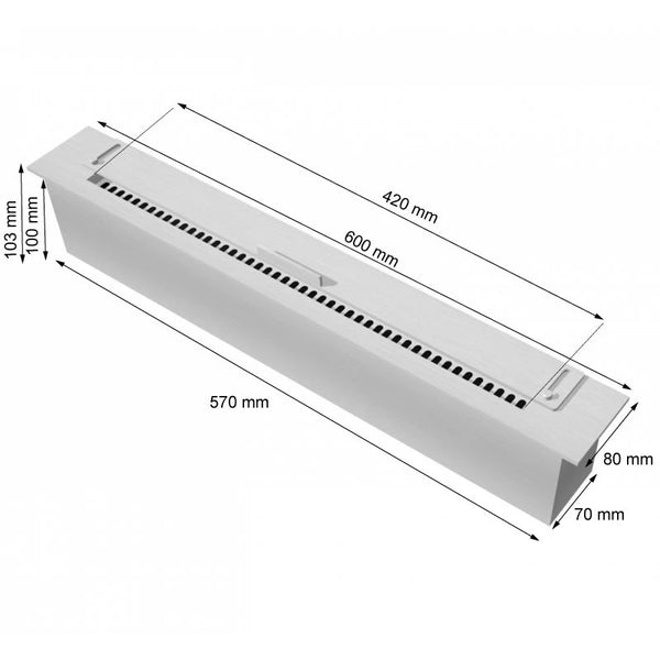 Slimline horák oceľový – 60 cm