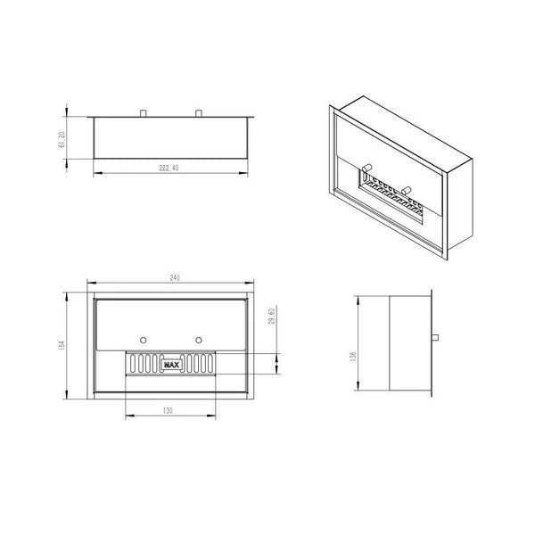 1-litrový deluxe bioetanolový horák 24 cm