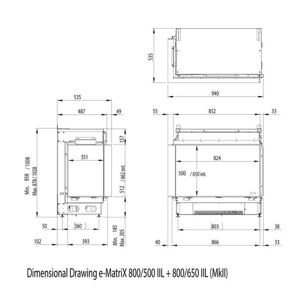 e-MatriX Mood 800-650 II - Water Vapour Fireplace