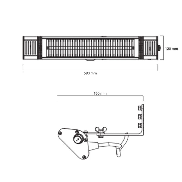 Terasový ohrievač Heat1 Eco Plus-line 2000W