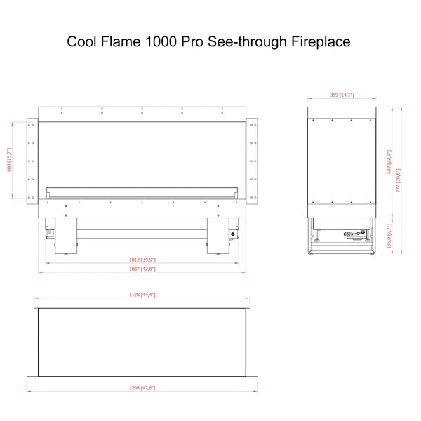 Priehľadný krb Cool Flame 1000
