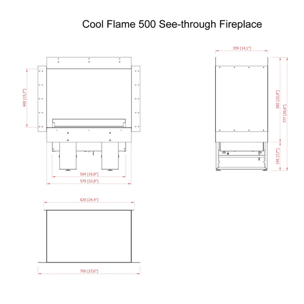Vstavaný ostrovný krb Cool Flame 500