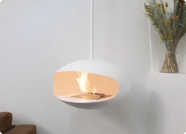 Cocoon aeris závesný bioetanolový krb v bielej farbe