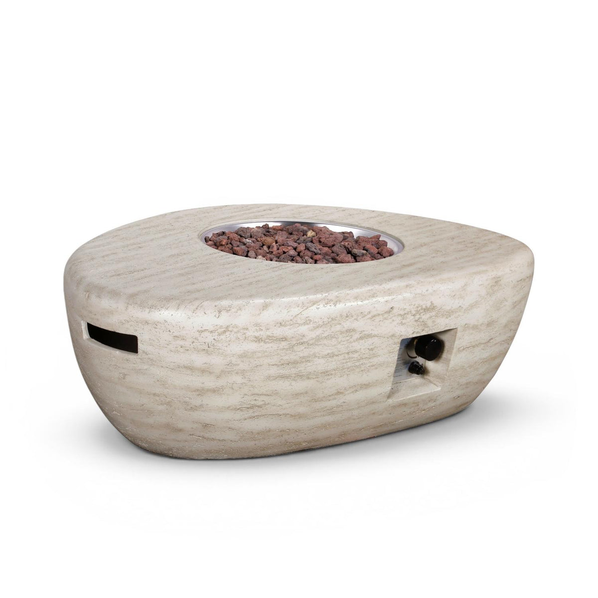 Estate Organic 107 Travertine – Organický plynový ohniskový stôl