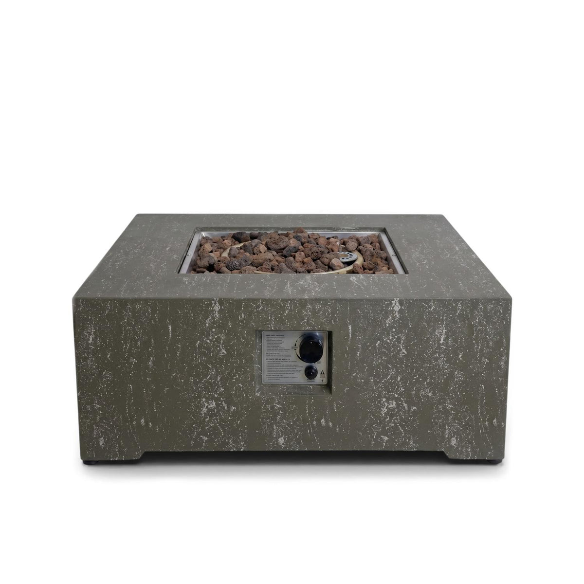 Estate Square 88 Dark Travertine – Štvorcový plynový ohniskový stôl
