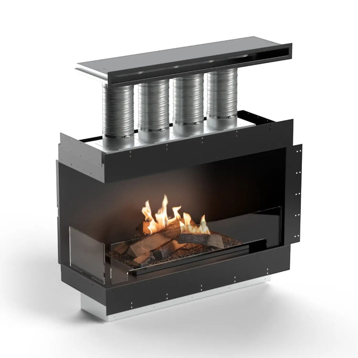 Flogs Box 1000 Left Corner (In-Room Vent) - Bioethanol Fireplace