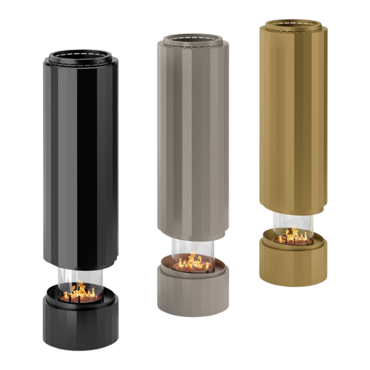 Pillar - Suspended Bioethanol Fireplace - Silk Grey