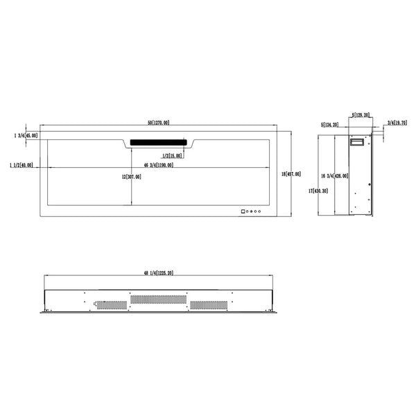 Elite 127 cm vstavaný elektrický krb
