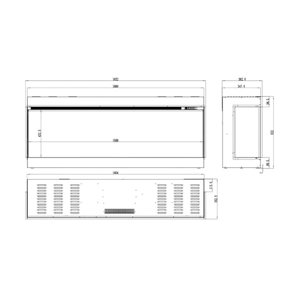 Superb 3D 160 cm vstavaný elektrický krb