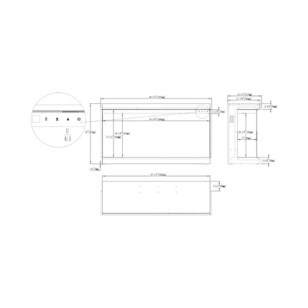 SuperB 40 - 104 cm vstavaný elektrický krb