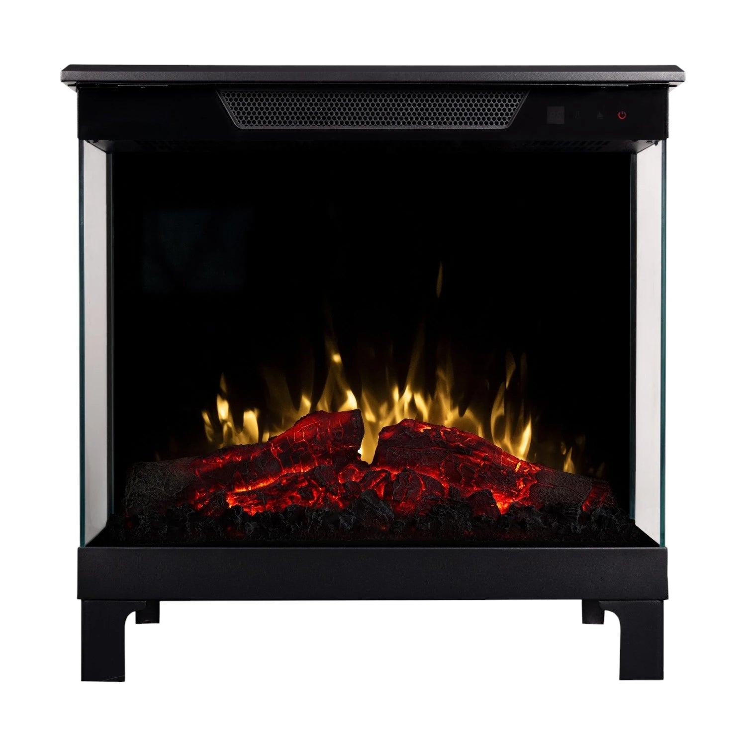Tower 46 – Freestanding Electric Fireplace with 3-Sided Flame View