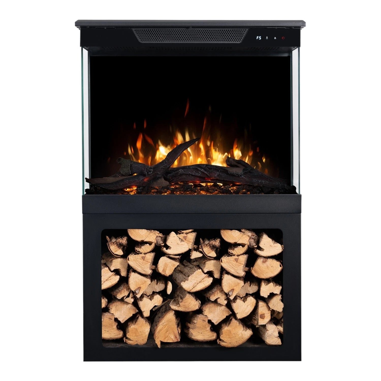 Tower 56 Electric Fireplace with Log Storage
