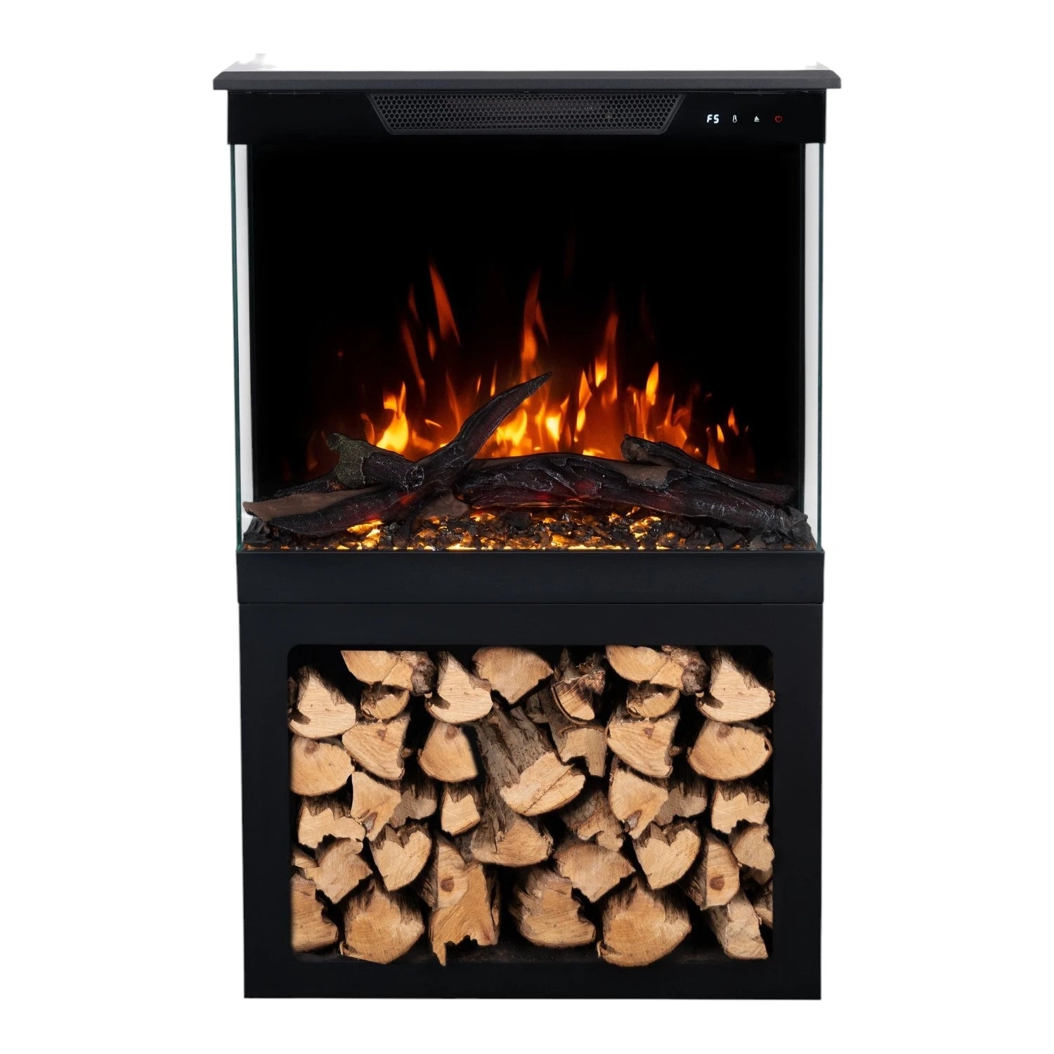 Tower 61 Electric Fireplace with Log Storage