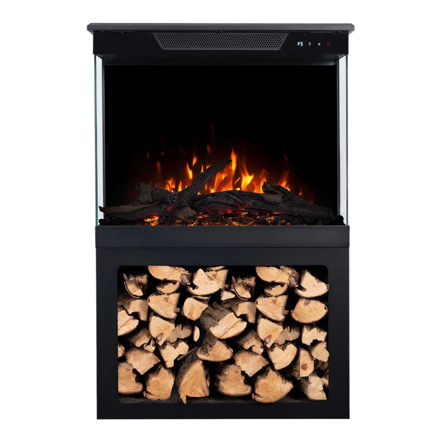 Tower 71 Electric Fireplace with Log Storage