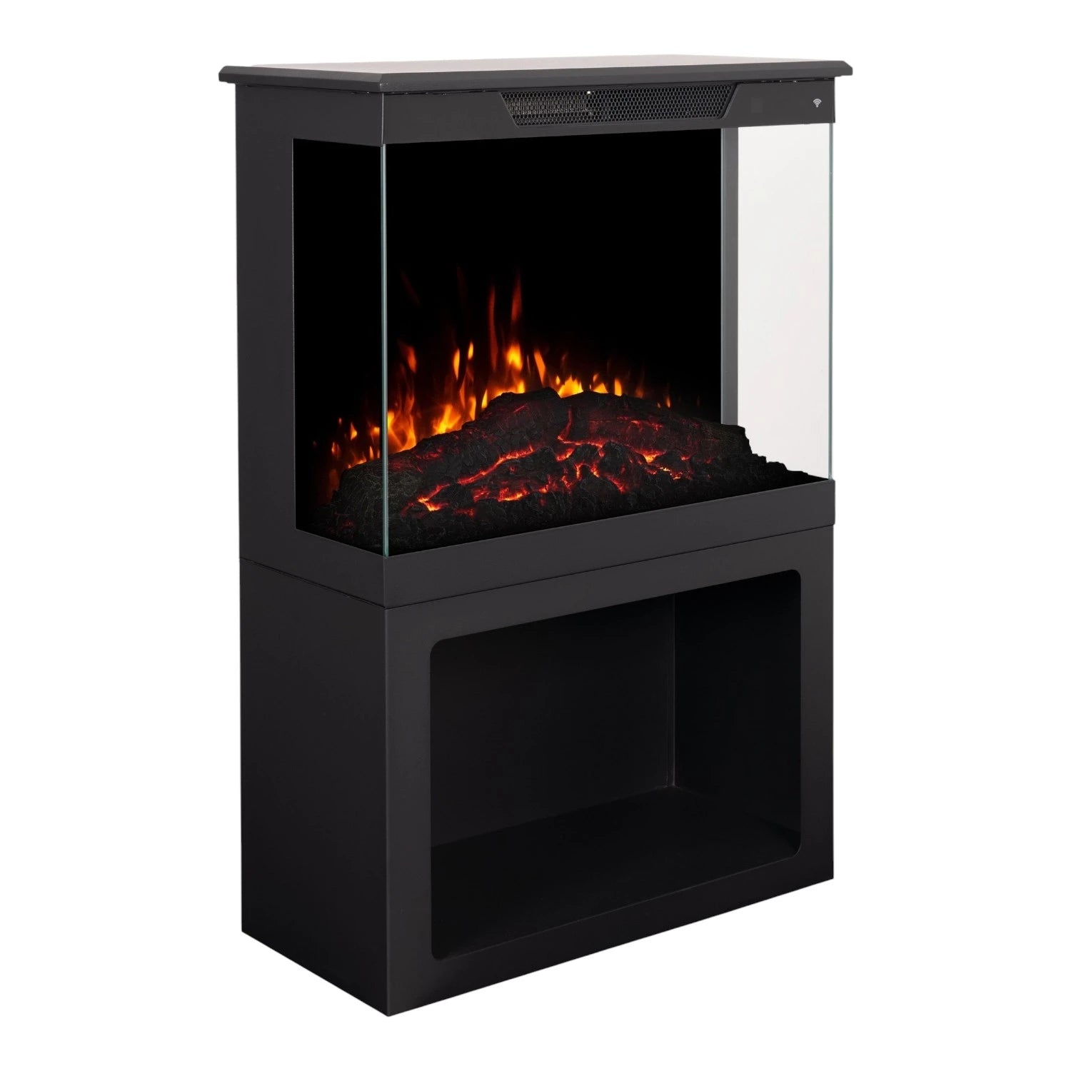 Tower 76 Electric Fireplace with Log Storage