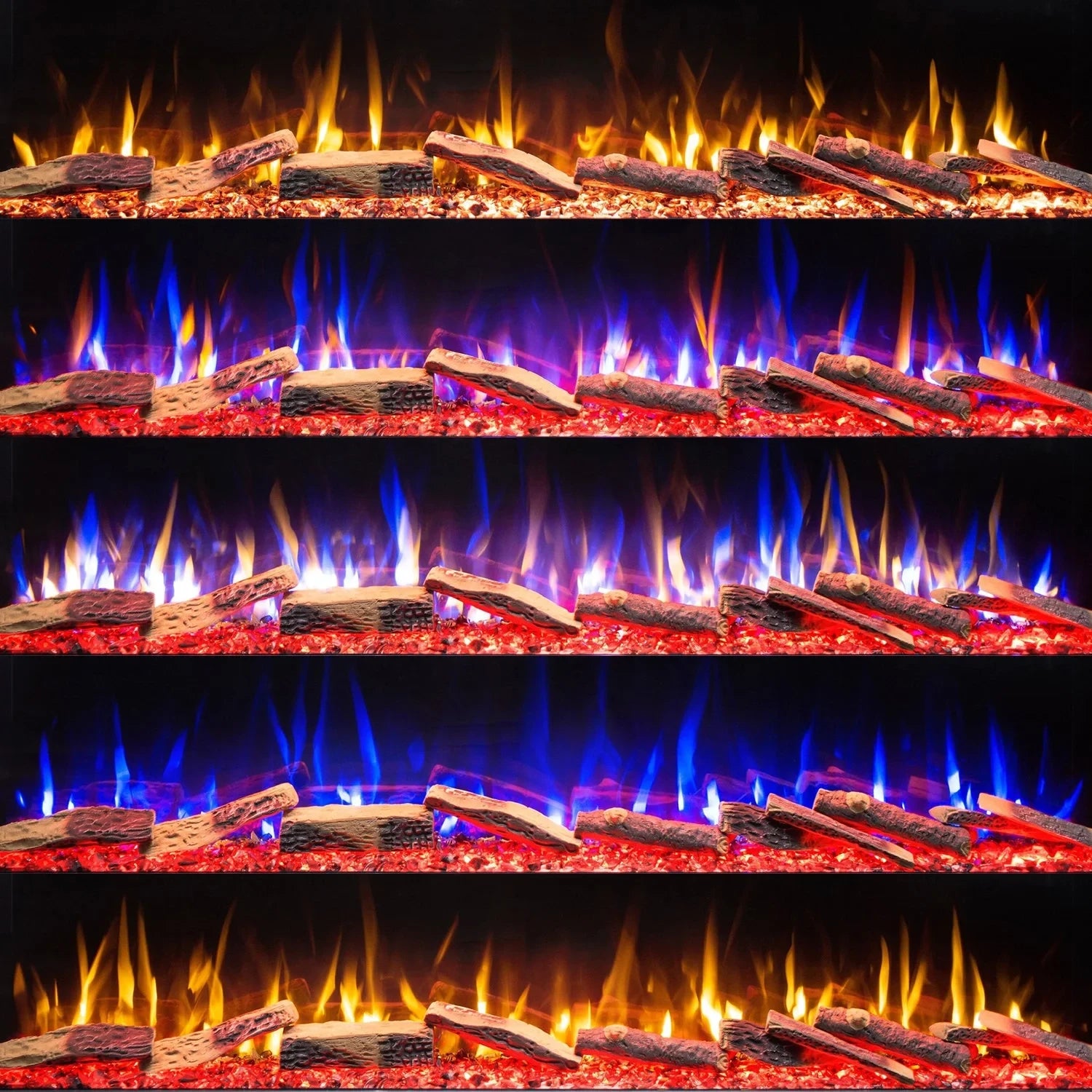 Aflamo Unique 153 cm black wall-mounted electric fireplace