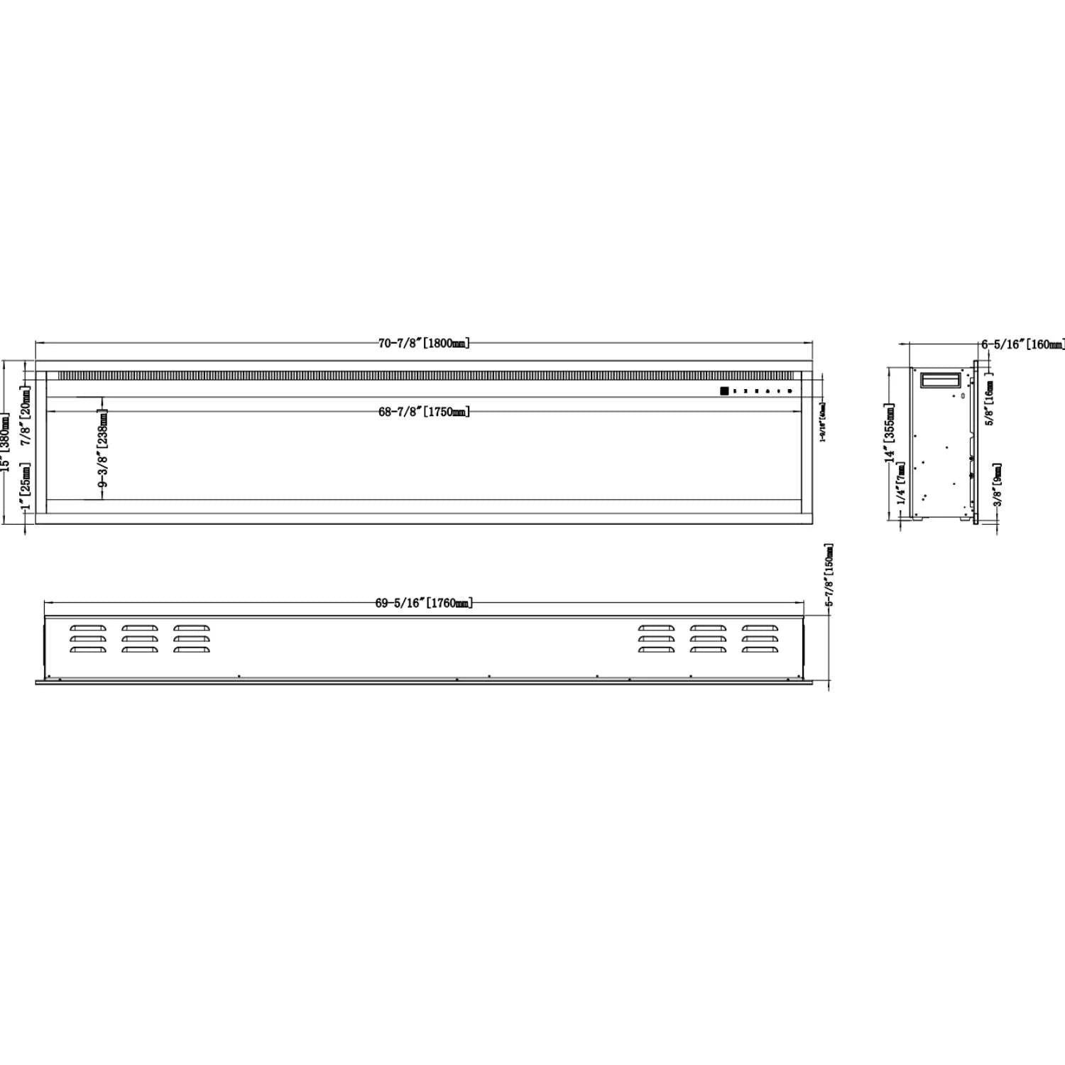 Royal Pro Elektrický krb – 180 cm