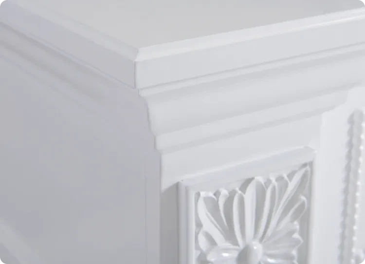 detailný záber krbovej rímsy od artiflame