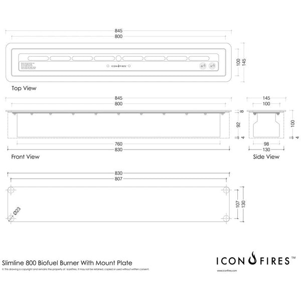 Icon Fires Slimline horák – 80 cm