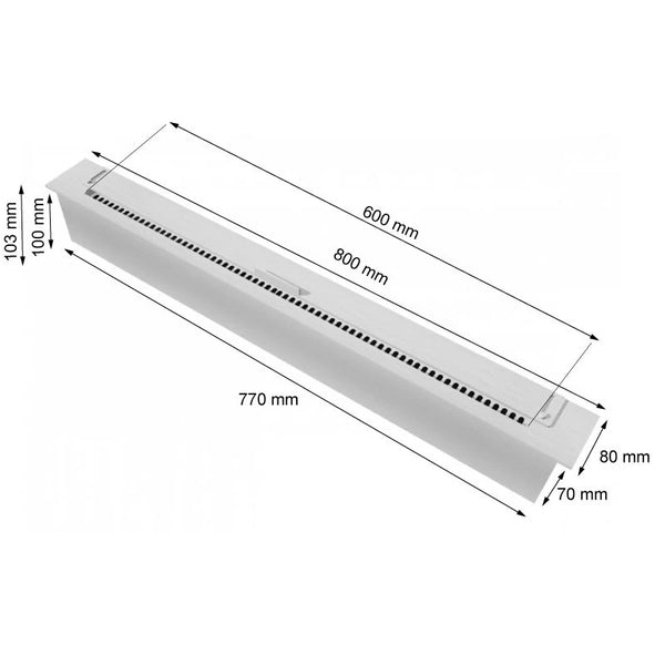 Úzky oceľový horák – 80 cm