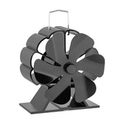Čierny ventilátor na kachle poháňaný teplom – 6 lopatiek | oceľ