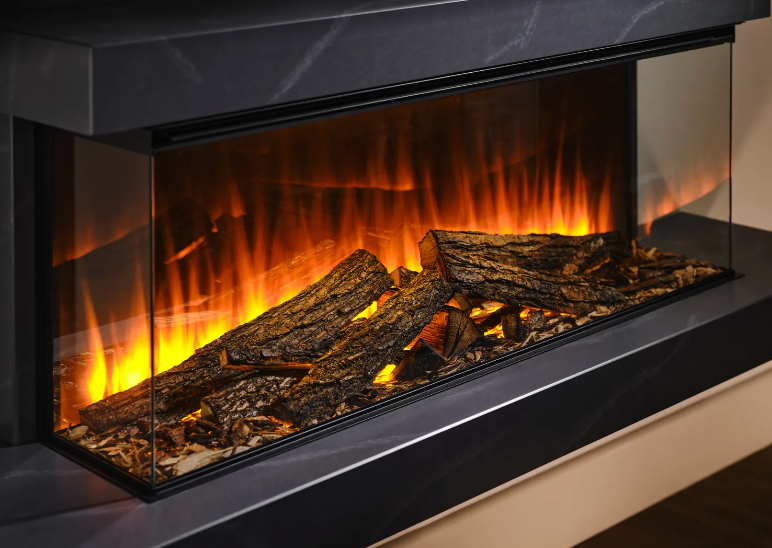 Brockenhurst 1600 Grey Marble – Wall-Mounted Electric Fireplace Suite