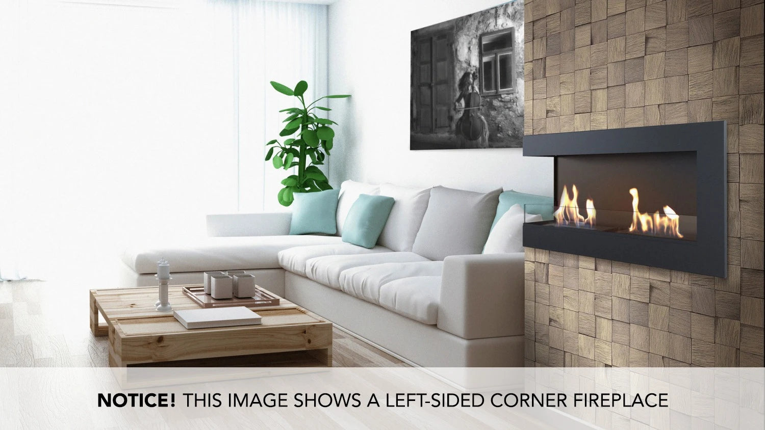Corner Bio Fireplace 120 cm (Left)