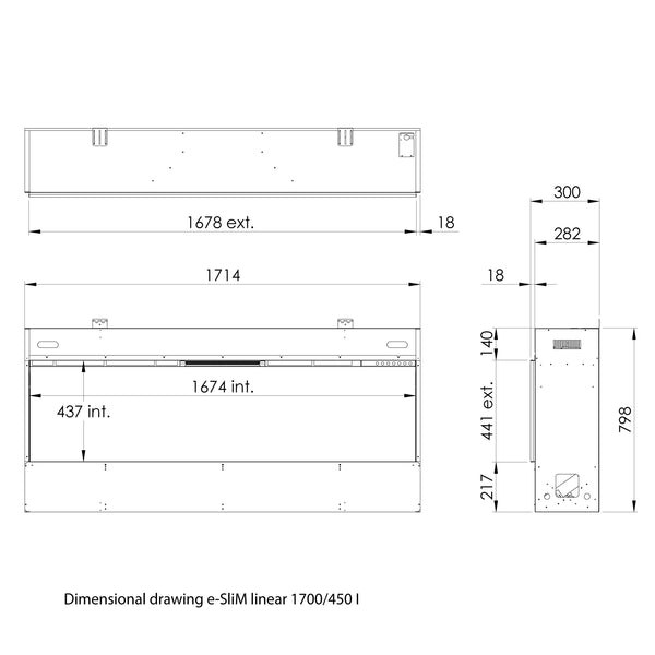 e-SliM Linear 1700-450 I - krb s vodnou parou