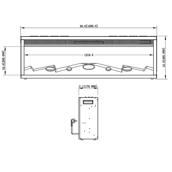 LED Classic vstavaný elektrický krb – 129 cm
