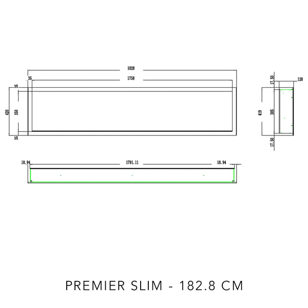 Pride Slim elektrický krb – 92 cm