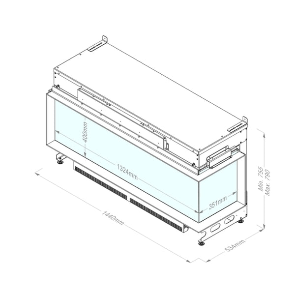 e-MatriX Linear 1300-400 II - krb na vodnú paru