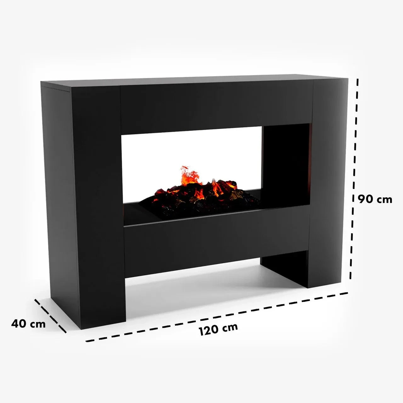 Fallada Black - OMC 600 | Voľne stojaci krb na vodnú paru