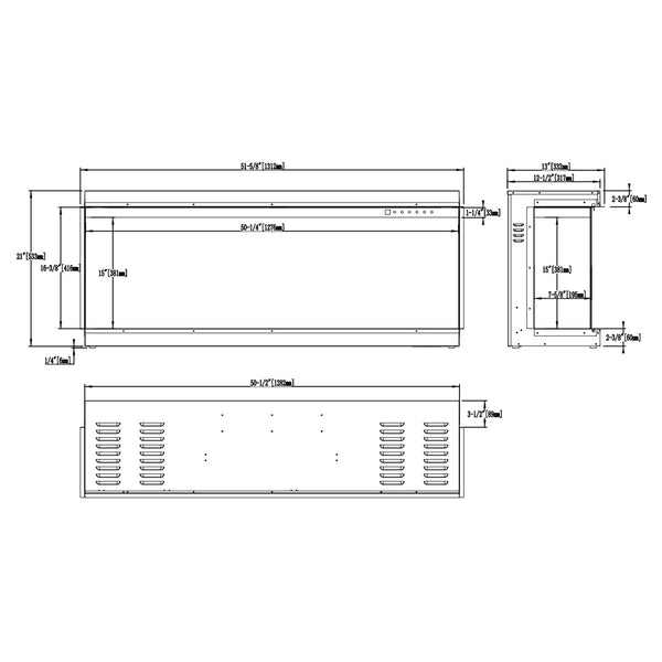 Gold 132 cm – vstavaný elektrický krb