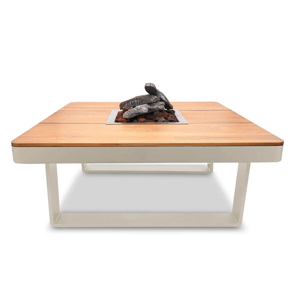 Horizon 95 Oyster Beige – Štvorcový plynový ohniskový stôl