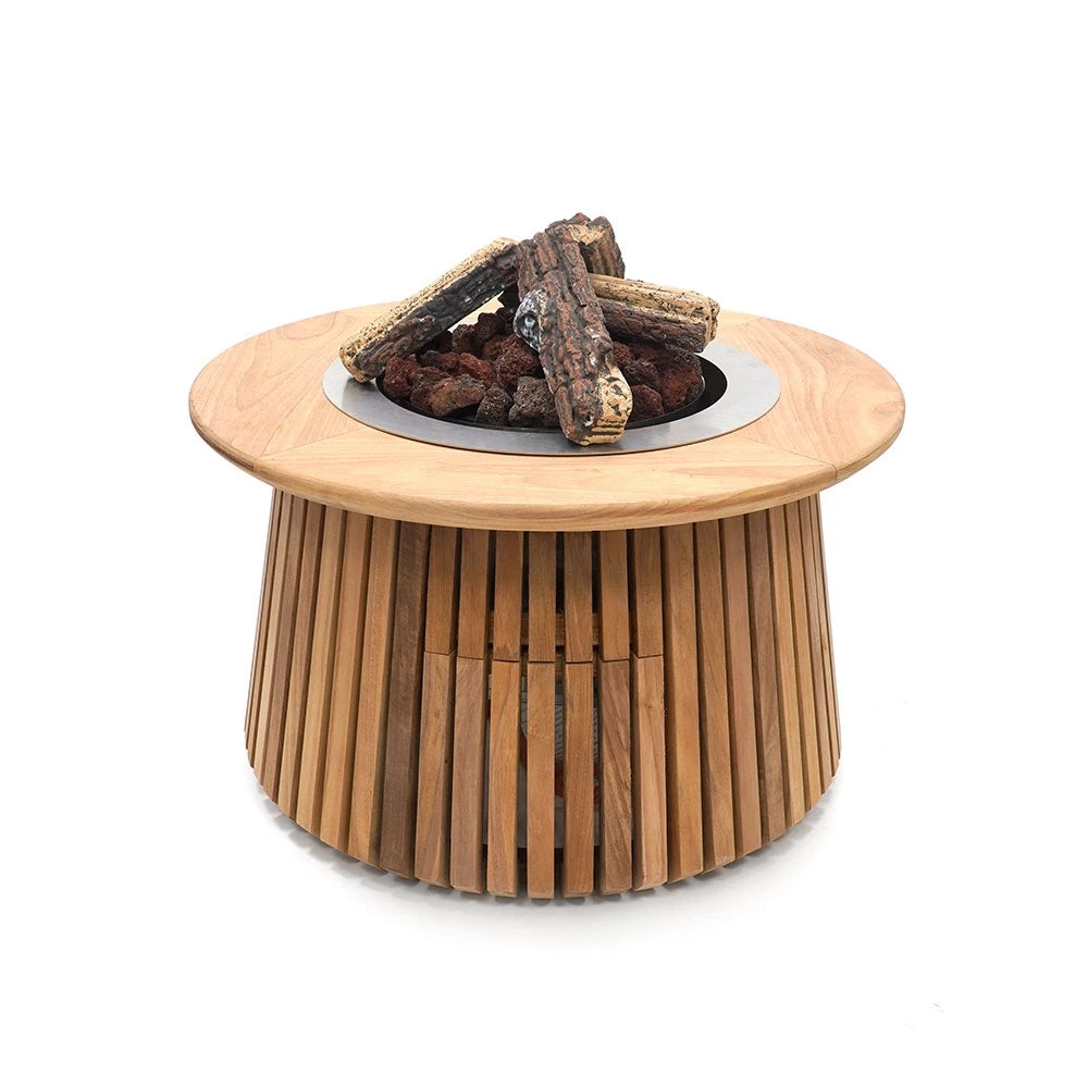 Lagune Round 60 Teak – Okrúhly plynový ohniskový stôl