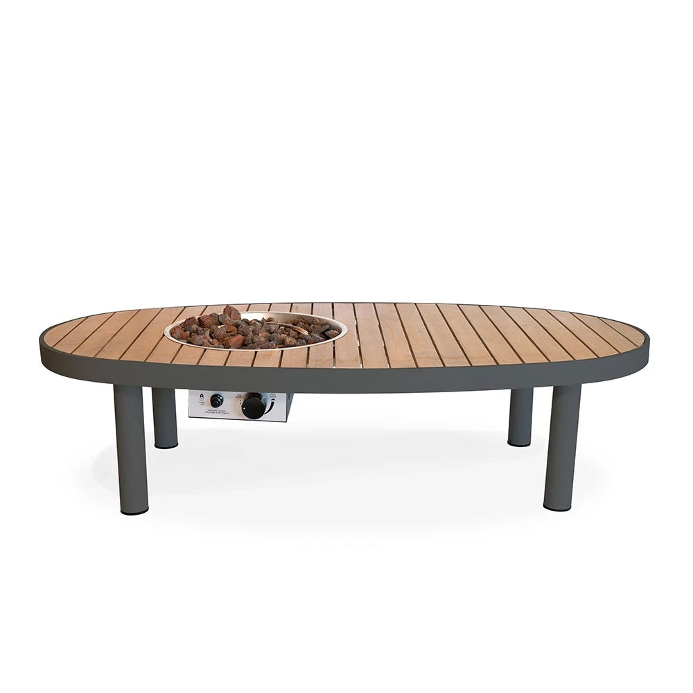 Riviera 140 Smokey Antracit – Oválny plynový ohniskový stôl