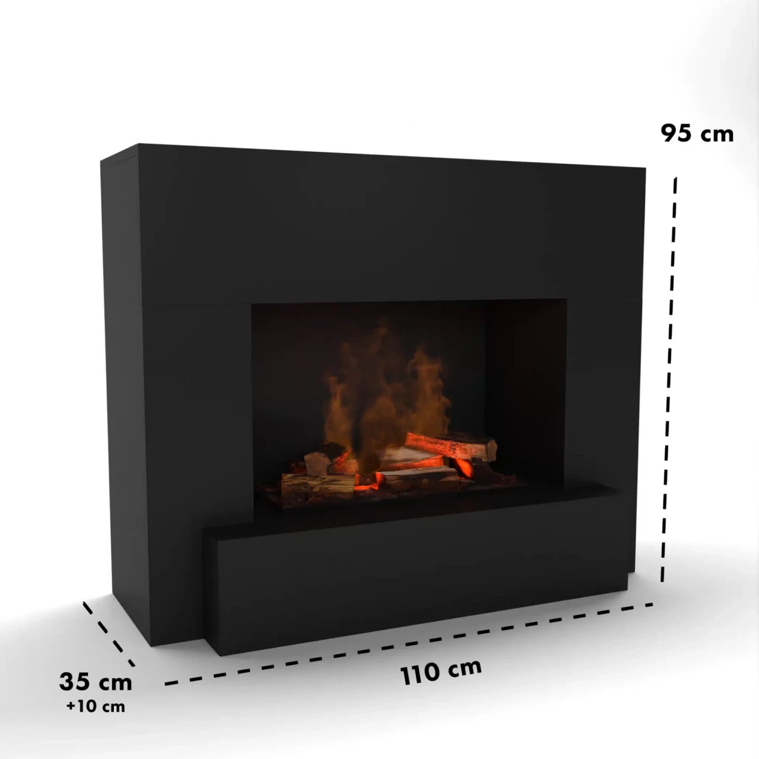 Hauptmann Black - OMC 600 | Voľne stojaci krb na vodnú paru