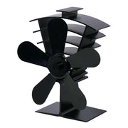 Čierny ventilátor na kachle poháňaný teplom – 5 lopatiek | oceľ