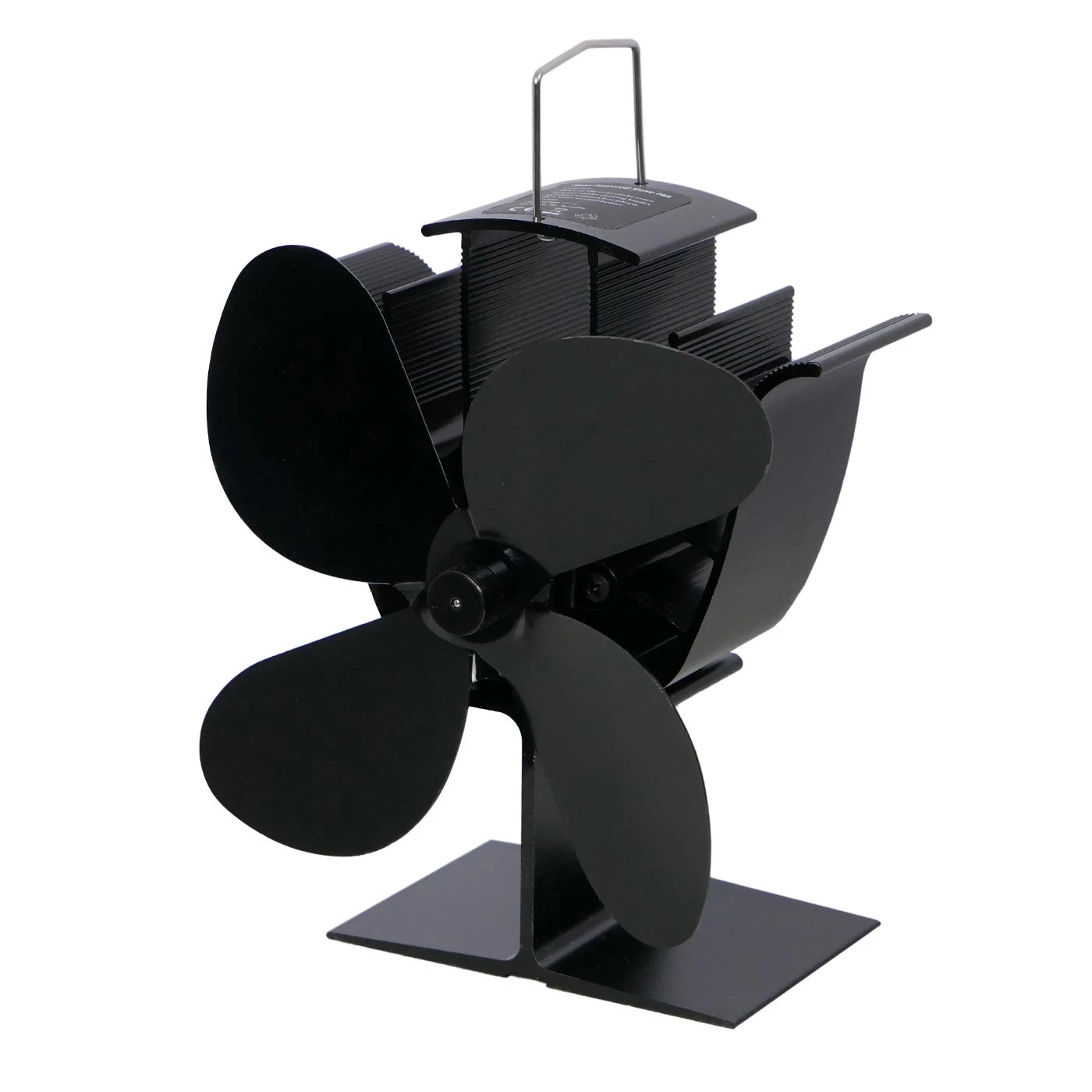 Kompaktný ventilátor na kachle poháňaný teplom – 4 lopatky | oceľ