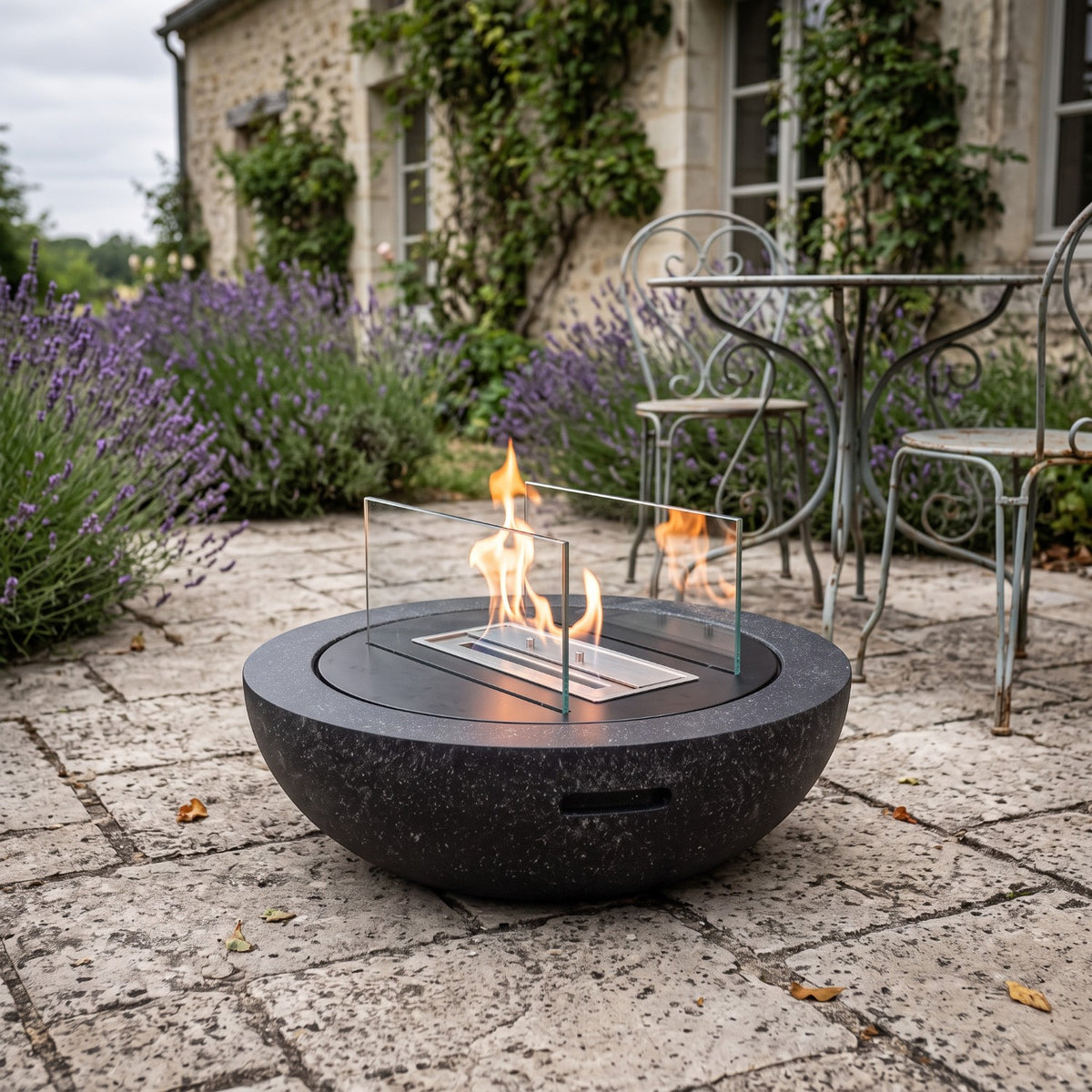 LUMA - Granite Black - Outdoor Bioethanol Fireplace