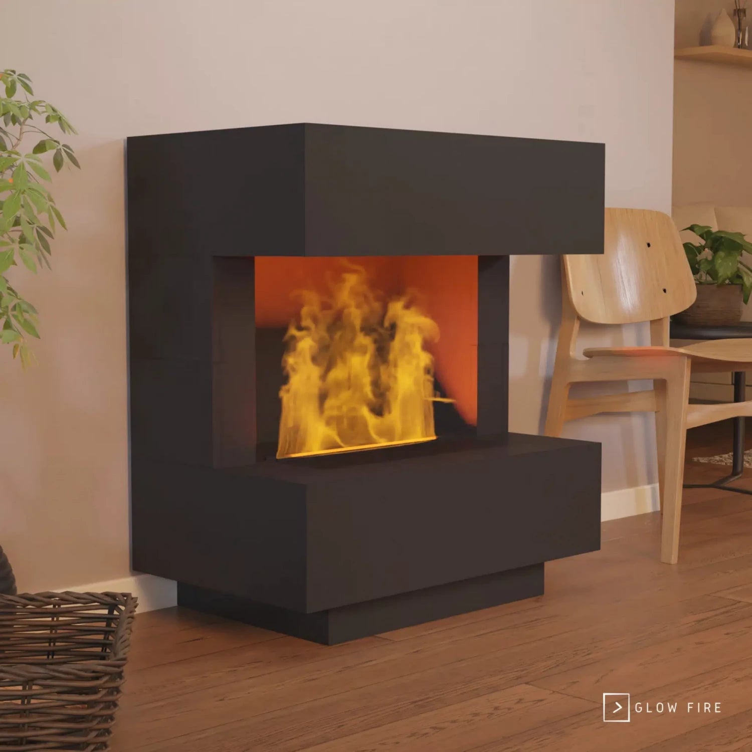 Kleist Black – OMC 600 parový krb – čierny