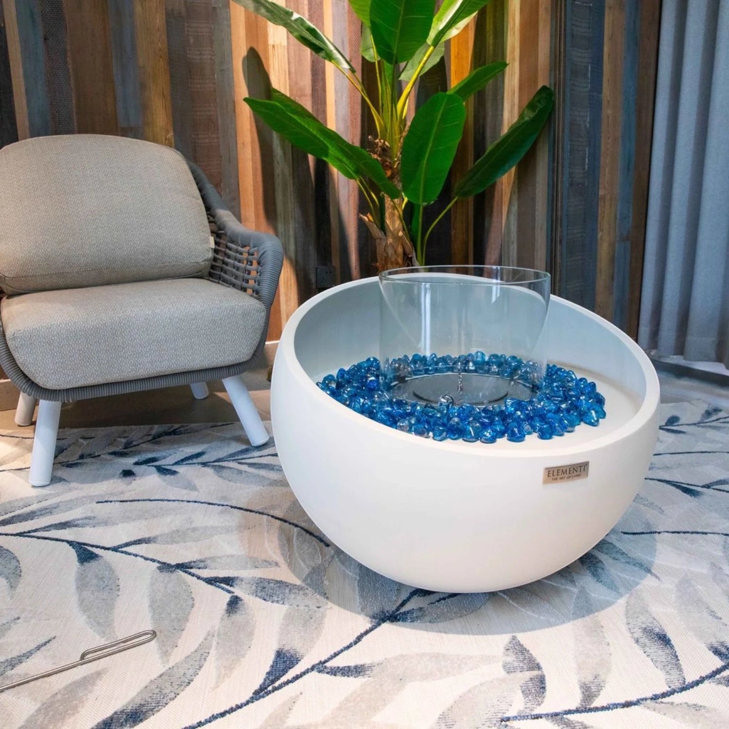 FIRENZE bioetanolová ohňová misa – krémovo biela