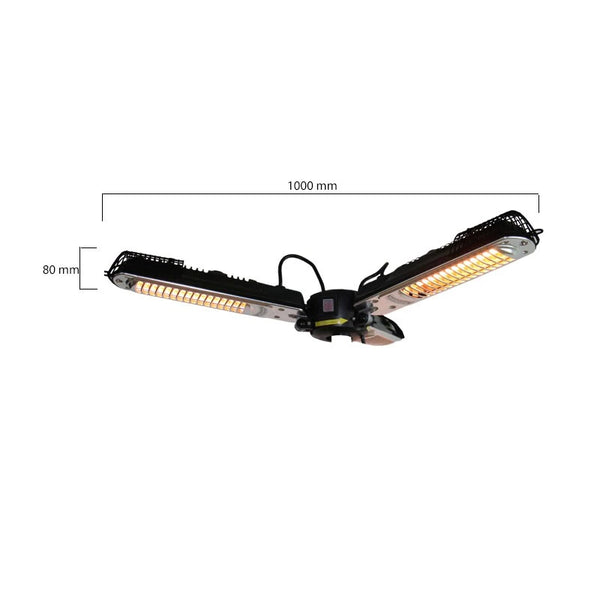 Ohrievač na terasu Model 650-1300-2000 W, čierny