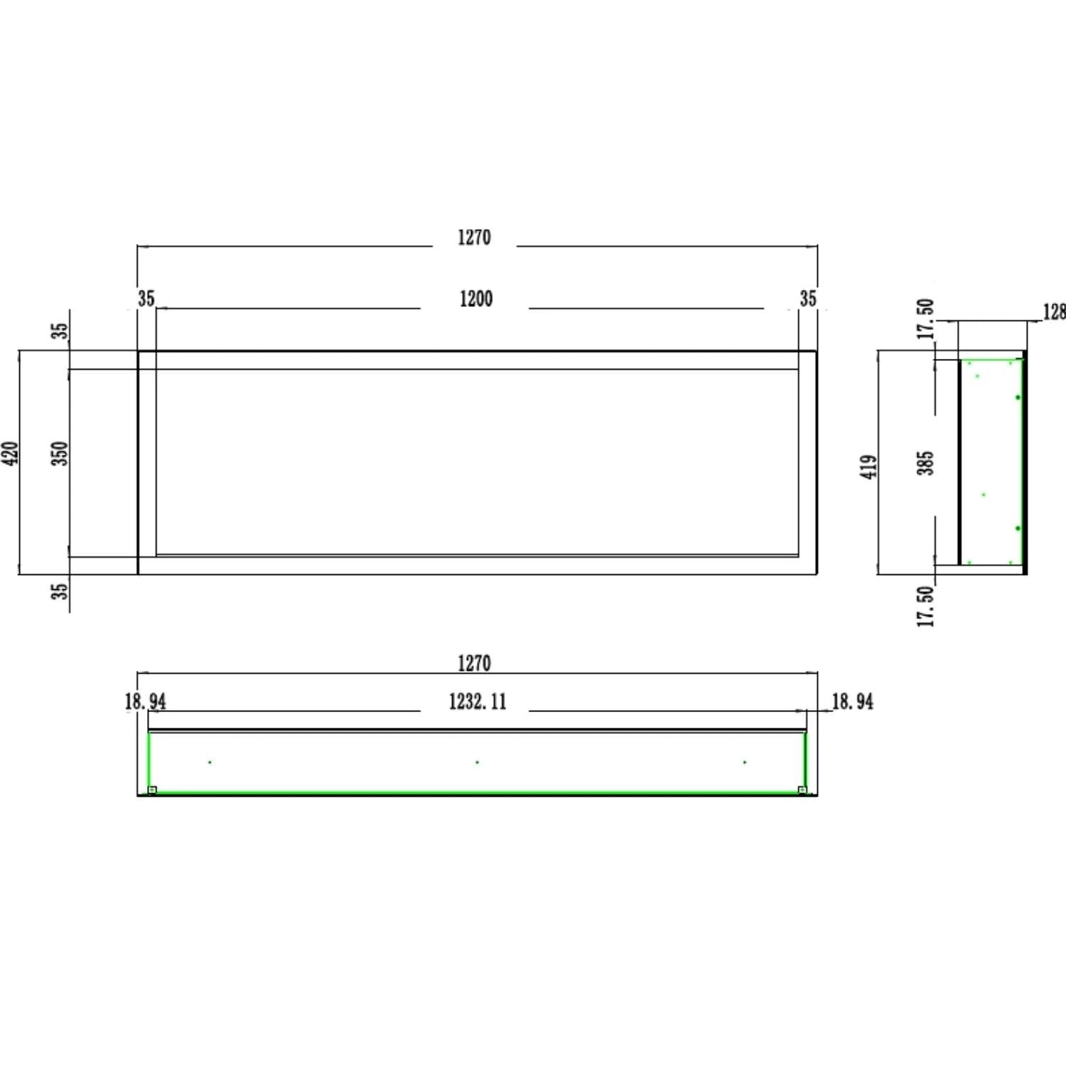 Elektrický krb Aflamo Pride Slim 127 cm