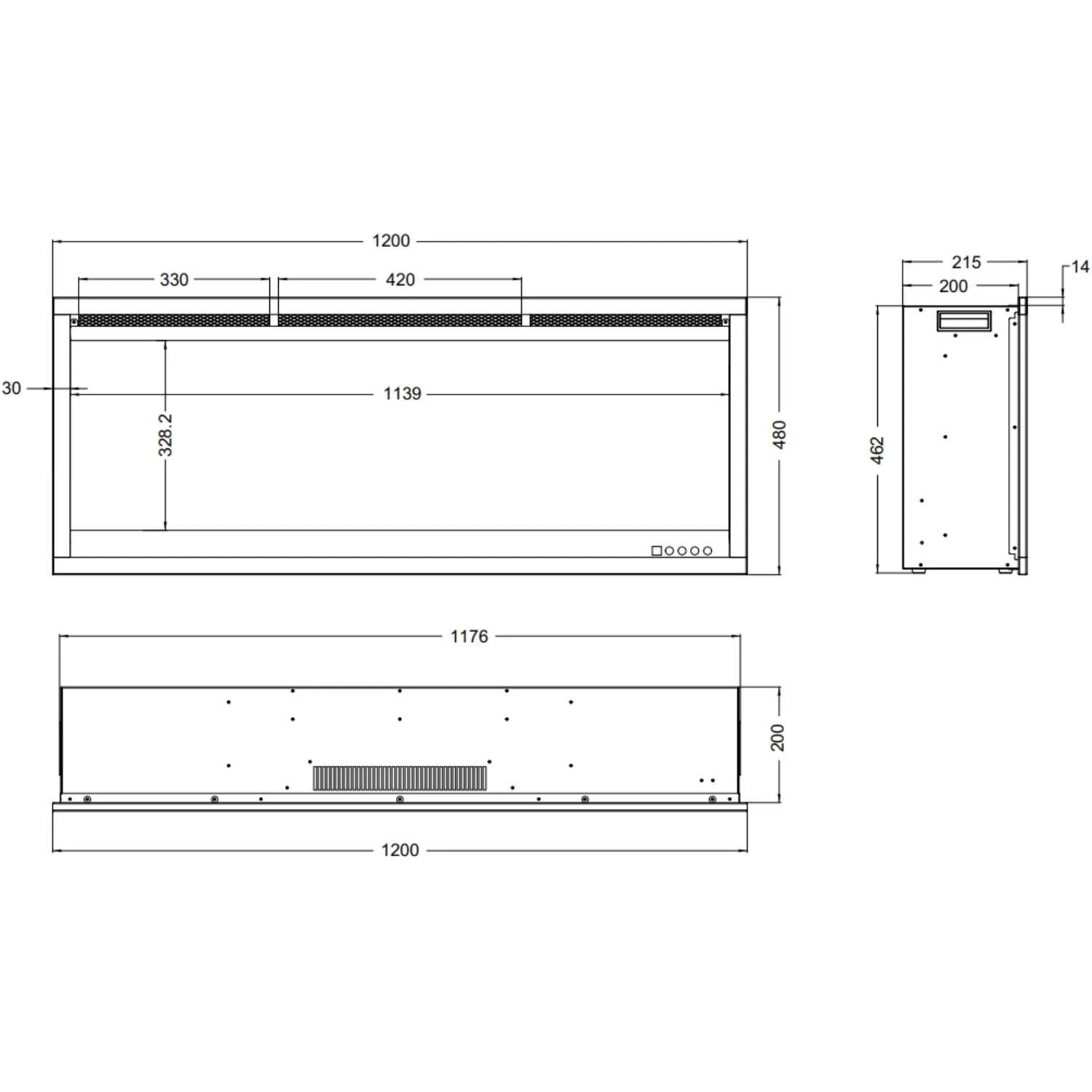 Elektrický krb Aflamo Royal 3D 120 cm
