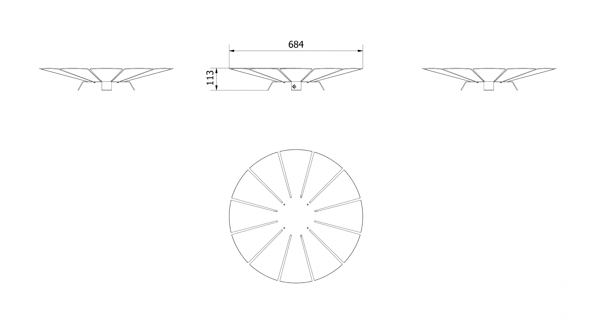 Skien ohnisko – Ø: 68,4 cm