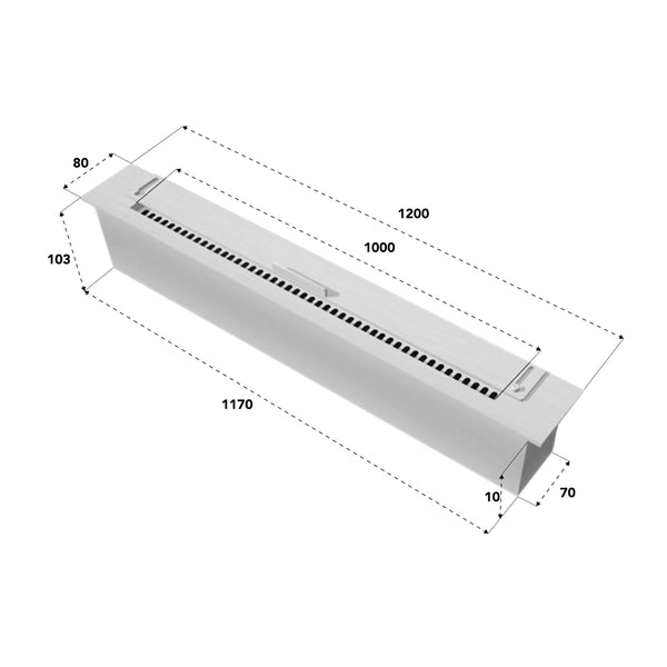 Slimline bioetanolový horák – 120 cm