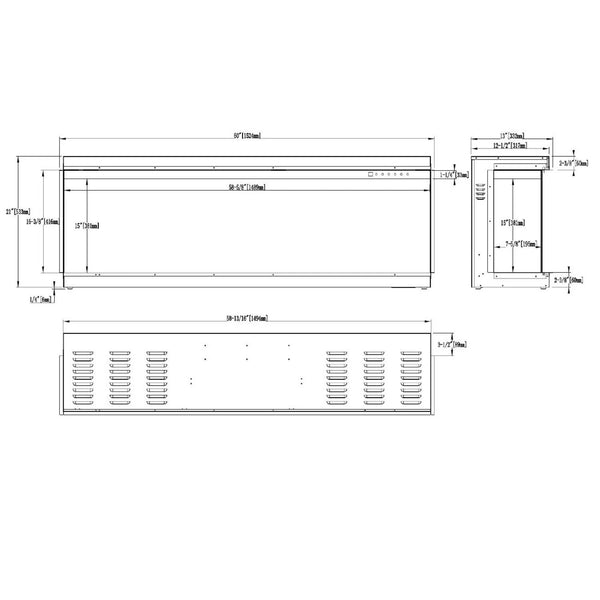 SuperB 60 - 152 cm vstavaný elektrický krb